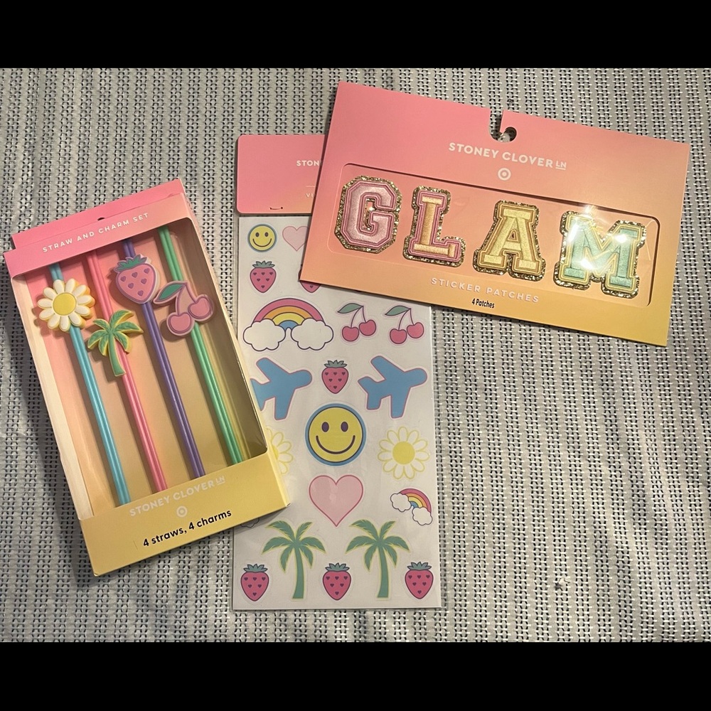 Stoney Clover Lane from Target- straws, GLAM patch, and stickers!